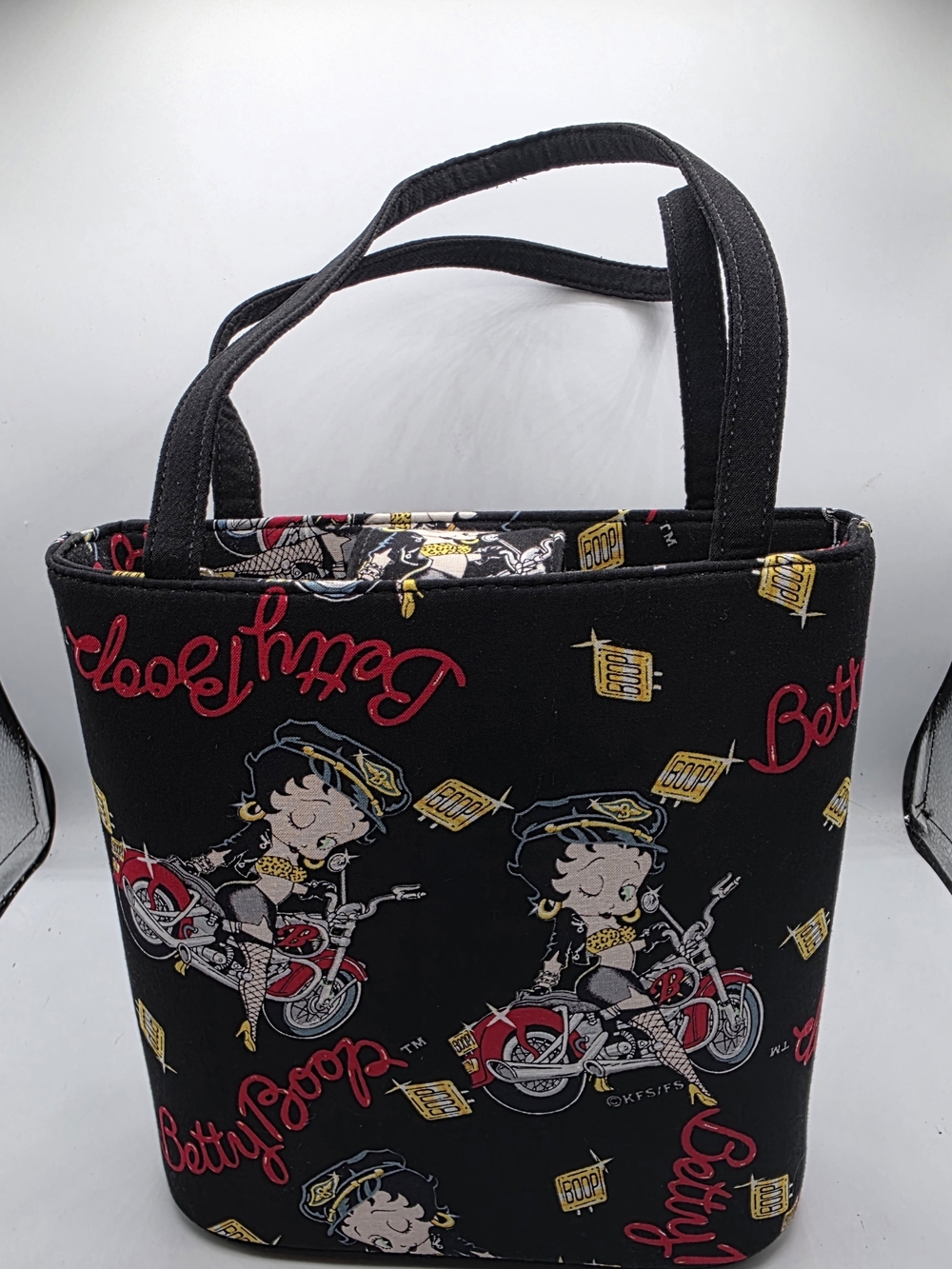 Betty Boop Biker Chick Black Graphic Tote Purse.